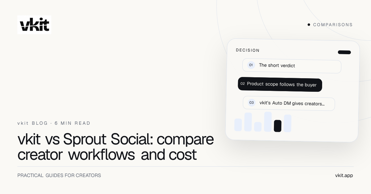 vkit versus Sprout Social comparison for creators and enterprise social teams